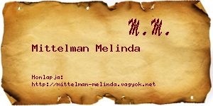 Mittelman Melinda névjegykártya
